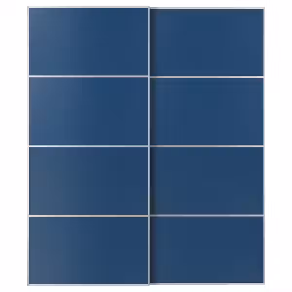 MEHAMN Пара раздвижных дверей - алюминий/двусторонний синий 200x236 см - фото 1