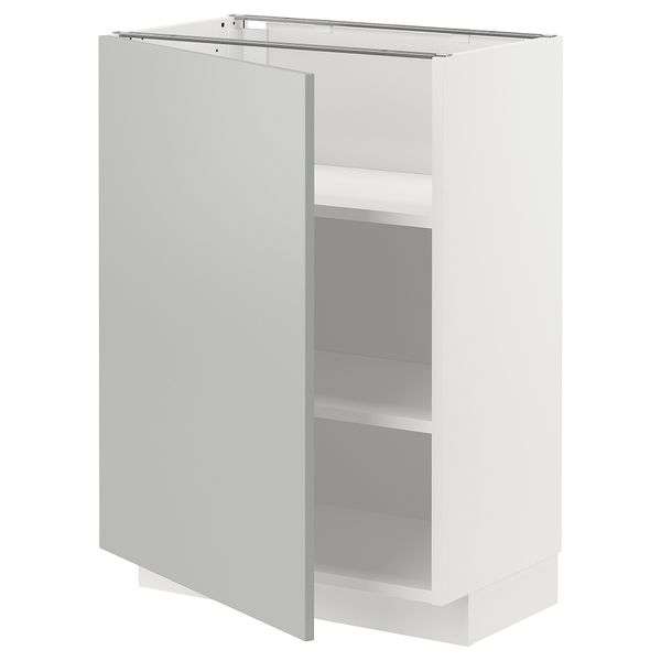 Напольный шкаф с полками, белый, Havstorp светло-серый, 60x37 см IKEA METOD МЕТОД 095.384.02 - фото 1