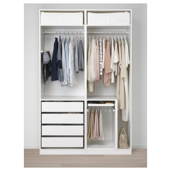 Гардероб, белый, Фьельхамар светлый бамбук, 150x66x236 см IKEA ПАКС 492.433.37 - схема-чертеж с размерами