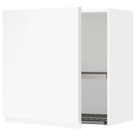 Навесной шкаф с сушилкой, белый/Воксторп матовый белый 60x60 см IKEA METOD МЕТОД 294.462.13