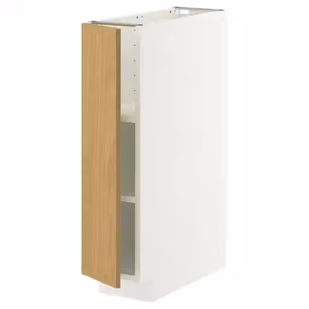 METOD Напольный шкаф с полками - белый/Sinarp дубовый шпон 20x60 см