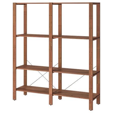 Стеллаж, для сада, 140x35x161 см, коричневая морилка IKEA TORDH ТУРД 393.164.14