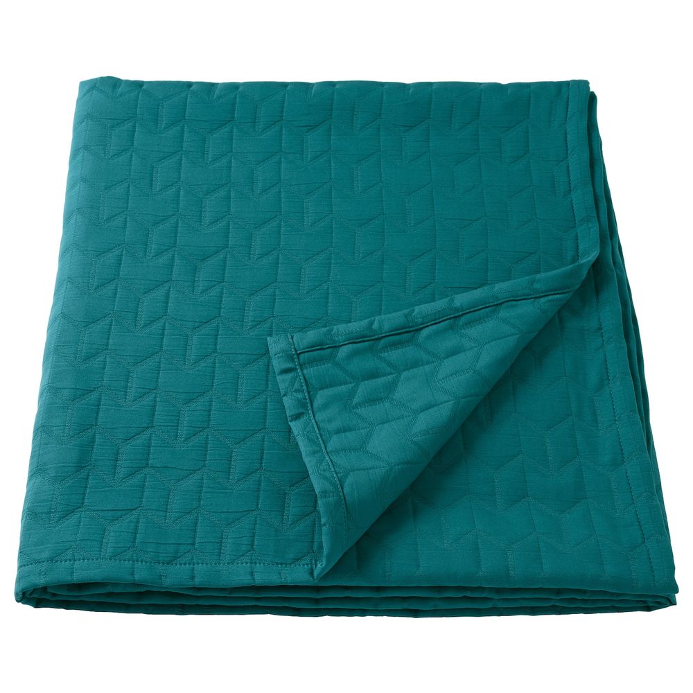 Покрывало, темно-зеленый 230x250 см IKEA KÖLAX КЁЛАКС 904.555.76 - фото 1