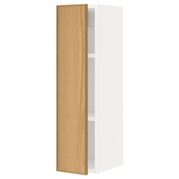 Шкаф навесной с полкой, белый/Экестад дуб 20x80 см IKEA METOD МЕТОД 392.256.40 - схема-чертеж с размерами