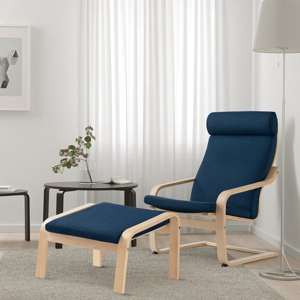 Кресло, березовый шпон/Шифтебу темно-синий IKEA POÄNG ПОЭНГ 793.027.97 - фото 2