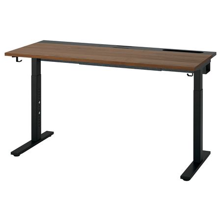 MITTZON Письменный стол - шпон грецкого ореха/чёрный 140x60 см