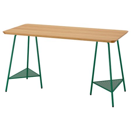 Письменный стол, бамбук, зеленый, 140x65 см IKEA ANFALLARE АНФАЛЛАРЕ, TILLSLAG ТИЛЛЬСЛАГ 694.783.15