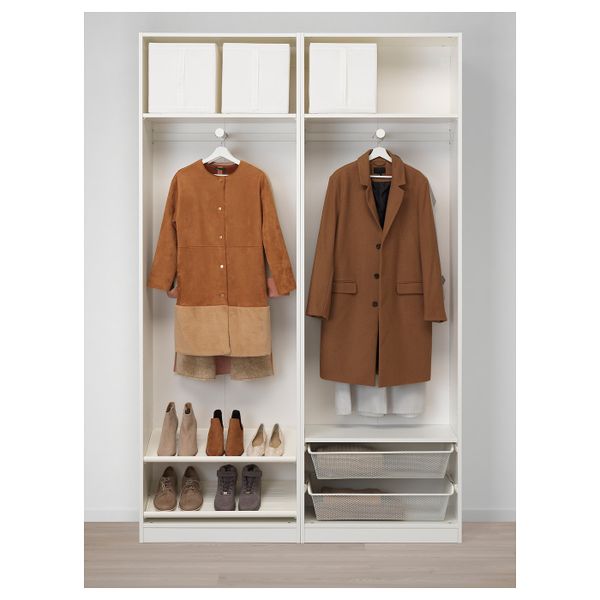 Гардероб, белый, Киркенес пробковый шпон 150x44x236 см IKEA ПАКС 993.057.14 - фото 3