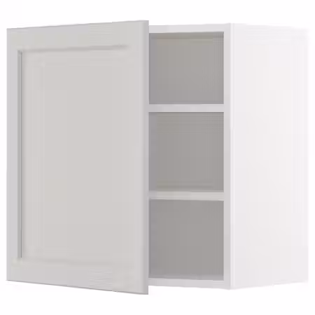 METOD Навесной шкаф с полками - белый/Lerhyttan светло-серый 60x60 см