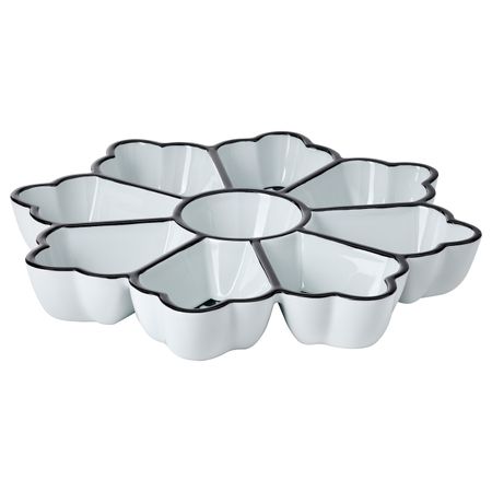 Блюдо, белый, черный 27 см IKEA HEMBJUDEN ХЕМБЬЮДЕН 605.123.90