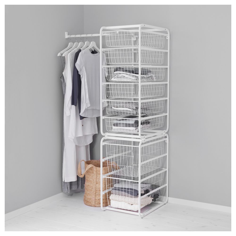 Рама, проволочные корзины, штанга АЛЬГОТ, белый (80-100x60x170 см) - фото 1