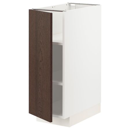 Напольный шкаф с полками, белый/Синарп коричневый 30x60 см IKEA METOD МЕТОД 194.042.42