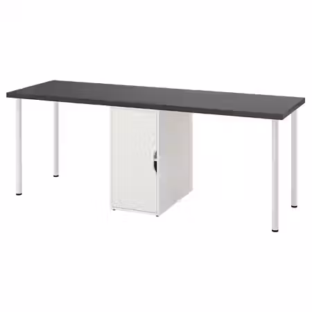 LAGKAPTEN / ALEX Письменный стол - черно-коричневый/белый 200x60 см