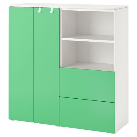 Комбинация для хранения, 120x42x123 см, белый, зеленый IKEA PLATSA ПЛАТСАA ПЛАТСА, SMÅSTAD СМОСТАД 094.288.99