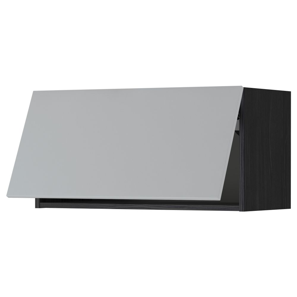 Горизонтальный навесной шкаф МЕТОД, черный, Веддинге серый - схема-чертеж с размерами