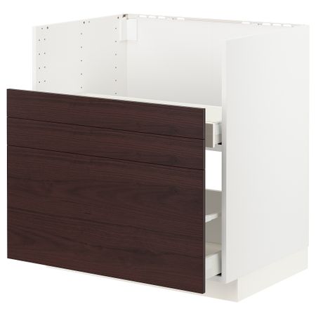 Шкаф под мойку БРЕДШЁН, 2 фасада, 2 ящика, 80x60 cm IKEA METOD МЕТОД, MAXIMERA МАКСИМЕРА 093.344.62