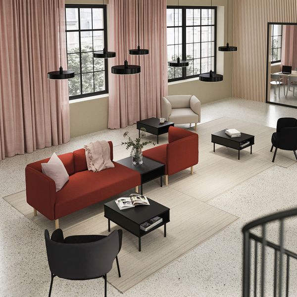 LILLEHEM 3-м модульный диван со столиком - Gunnared коричнево-красный/дерево - фото 2