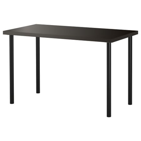 Стол ЛИННМОН / АДИЛЬС, черно-коричневый, черный (120x60 см)