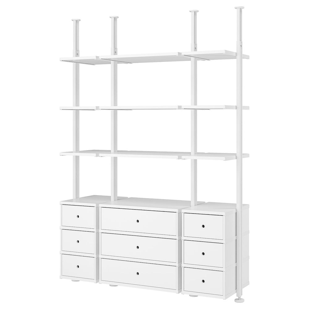 Открытая комбинация для хранения, белый 178x51x222-350 см IKEA ELVARLI ЭЛВАРЛИ 193.843.24 - фото 1
