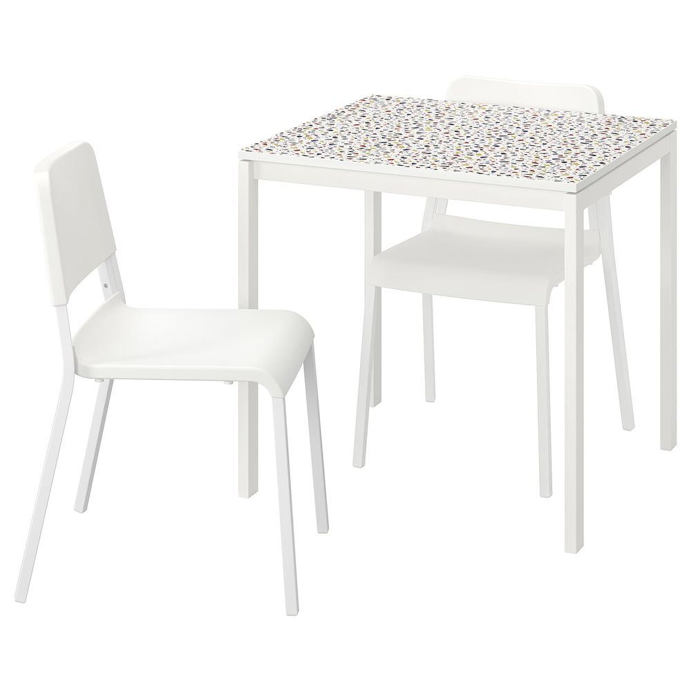 Стол и 2 стула, мозаичный орнамент белый/белый 75x75 см IKEA MELLTORP МЕЛЬТОРП / TEODORES ТЕОДОРЕС 593.901.44 - схема-чертеж с размерами
