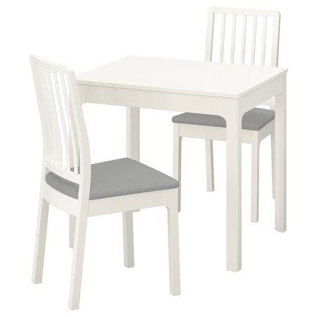 Стол и 2 стула, белый/Рамна светло-серый 80/120 см IKEA EKEDALEN ЭКЕДАЛЕН / EKEDALEN ЭКЕДАЛЕН 092.968.70