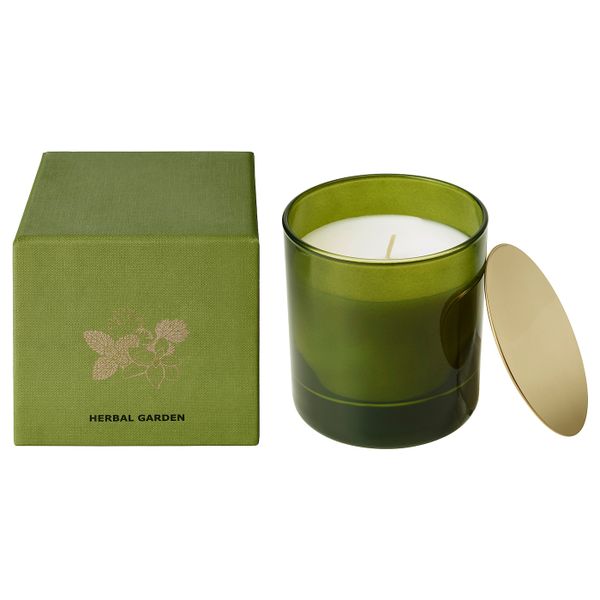 Ароматическая свеча в стакане, Травы, зеленый, 10 см IKEA НЬЮТНИНГ 803.505.27 - фото 2