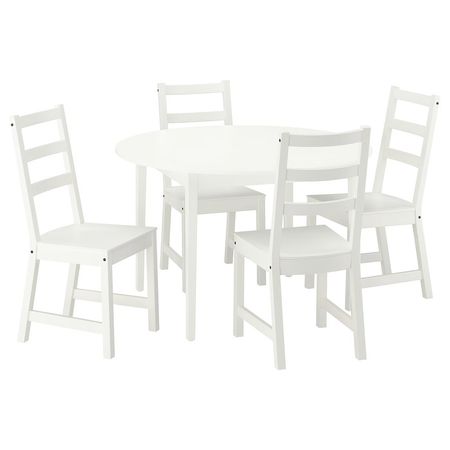 NÄSINGE НЭСИНГЕ / NORDVIKEN Стол и 4 стула - белый/белый 120 см