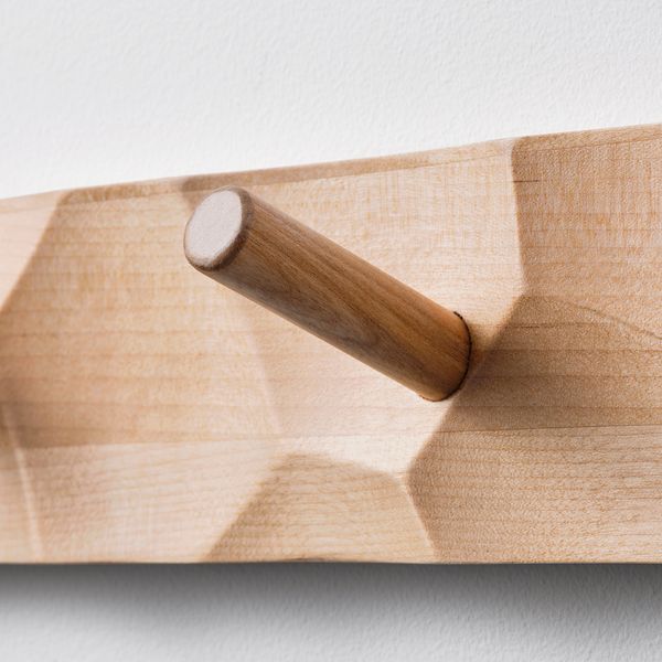 Вешалка с 5 крючками, массив березы IKEA BASTUA 805.425.17 - схема-чертеж с размерами