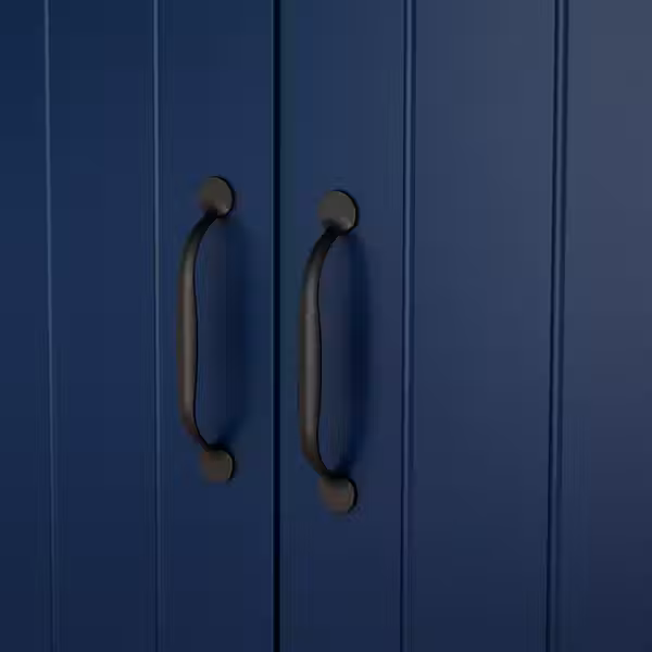 SKRUVBY Шкаф для ТВ, комбинация - черно-синий 226x38x90 см - фото 4