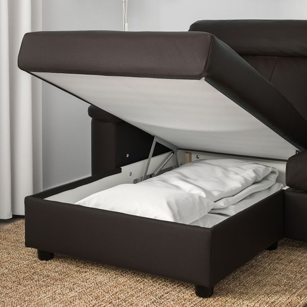 4-местный диван, с козеткой/Гранн/Бумстад темно-коричневый IKEA LIDHULT ЛИДГУЛЬТ 692.573.52 - фото 4
