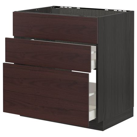 Напольный шкаф для Варочная панели, вытяжка, 80x60 cm IKEA METOD МЕТОД, MAXIMERA МАКСИМЕРА 993.357.11