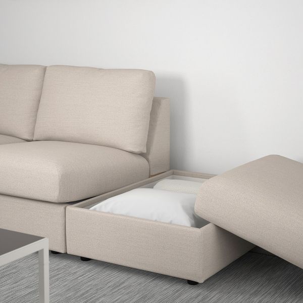 3-местный угловой диван, с открытым торцом, Гуннаред бежевый IKEA ВИМЛЕ 092.115.50 - схема-чертеж с размерами
