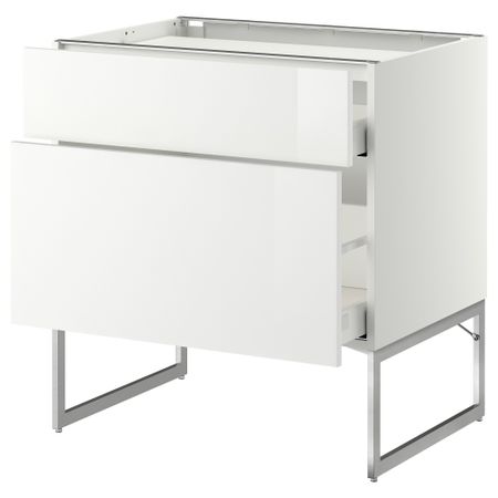 Напольный шкаф, 2 фронтальных панели, 3 ящика МЕТОД / МАКСИМЕРА, белый, Рингульт белый
