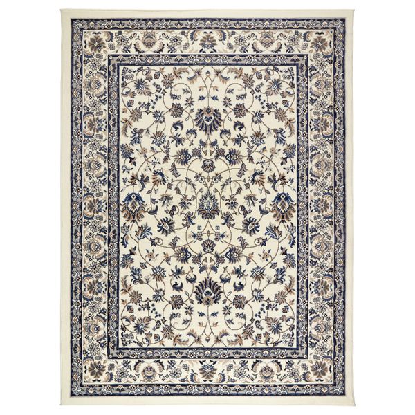 Ковер, короткий ворс ВАЛЛОБИ, бежевый, синий - фото 1