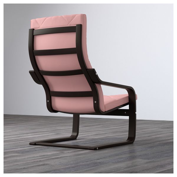 Кресло ПОЭНГ, черно-коричневый, Эдум розовый - фото 3
