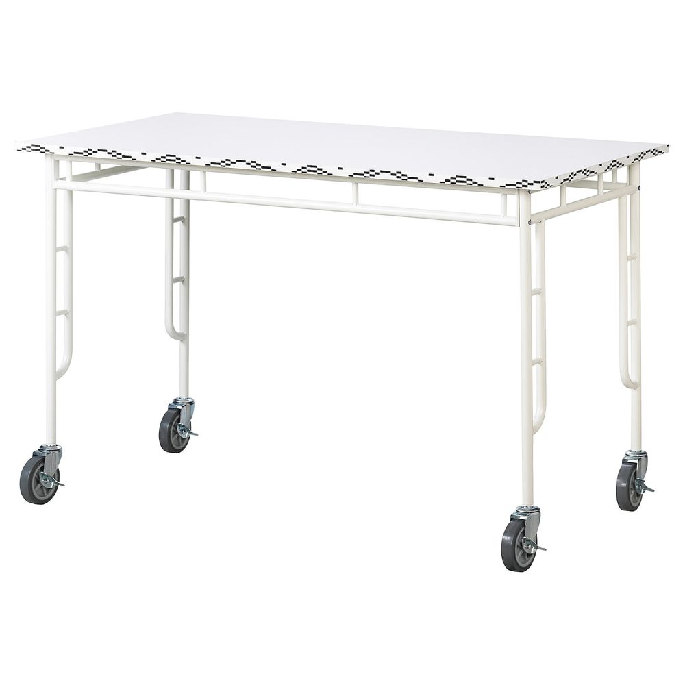 Стол, белый, черный 120x60 см IKEA SAMMANKOPPLA САММАНКОППЛА 204.641.93 - фото 1