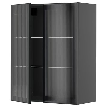 METOD Навесной шкаф/полки/2стеклян двери