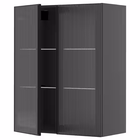 METOD Навесной шкаф/полки/2стеклян двери