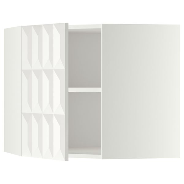 Угловой навесной шкаф с полками МЕТОД, белый, Гэррестад белый - схема-чертеж с размерами