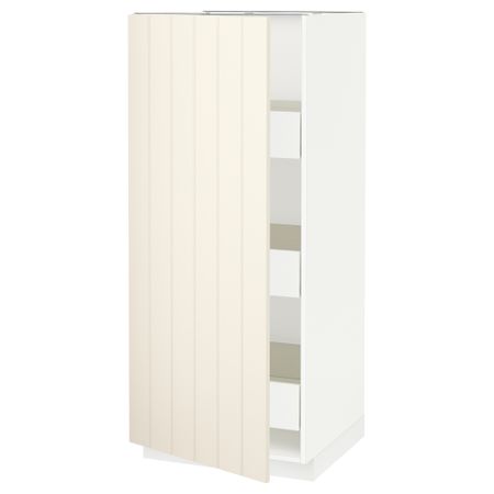 Высокий шкаф с ящиками МЕТОД / ФОРВАРА, белый, Хитарп белый с оттенком (60x60x140 см)