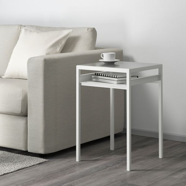 Столик с двусторонней столешницей, белый/серый, 40x40x60 см IKEA НИБОДА 803.479.31 - фото 3