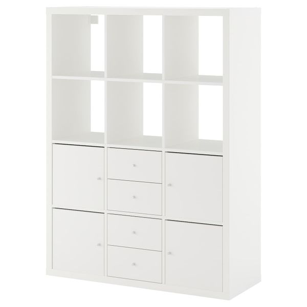 Стеллаж с 6 вставками, белый 112x147 см IKEA KALLAX КАЛЛАКС 892.782.64 - фото 1