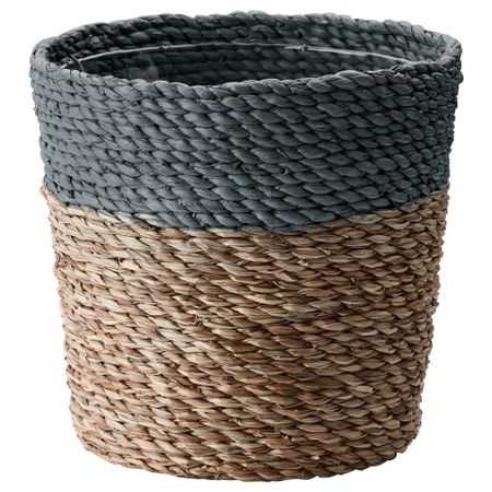 Кашпо КРУСБЭР, серый, естественный (24 см)
