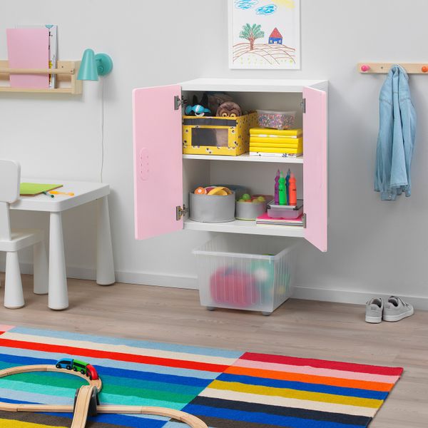 Навесной шкаф, белый/светло-розовый 60x30x64 см IKEA STUVA СТУВА / FRITIDS ФРИТИДС 592.767.42 - схема-чертеж с размерами