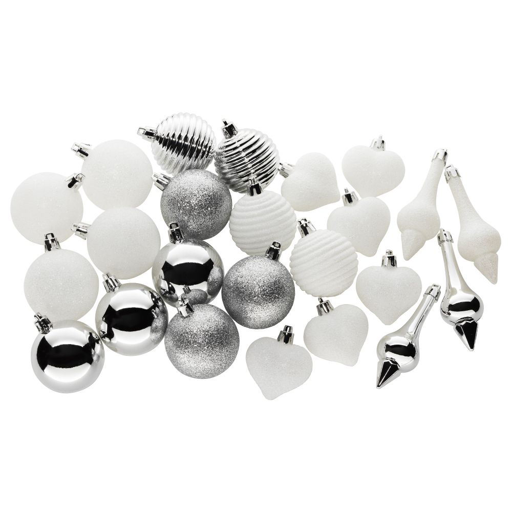 Подвесные украшения, 24 предмета ВИНТЕР 2017, белый, серебристый - фото 1