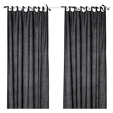 Гардины, 1 пара ЙОФРИД, сине-серый темный (145x300 см)