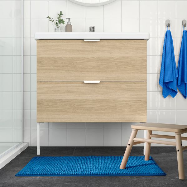 TOFTBO Коврик для ванной - ярко-синий 50x80 см - схема-чертеж с размерами
