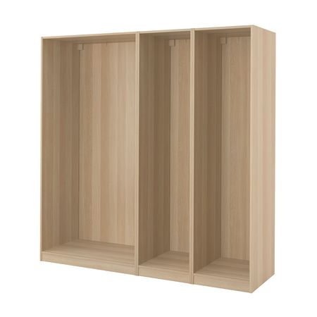 PAX 3 каркаса гардеробов - беленый дуб 200x58x201 см