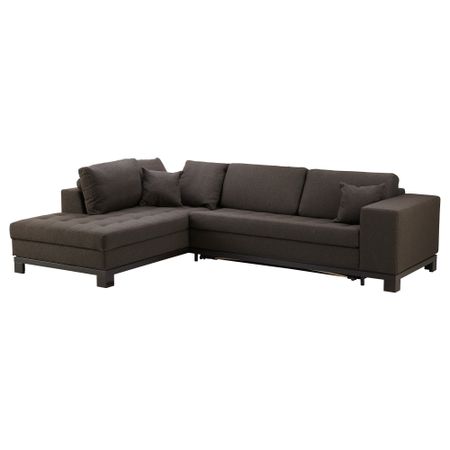 Угловой диван-кровать c модулем для хран, лев НОГЕРСУНД, Толлэби темно-коричневый