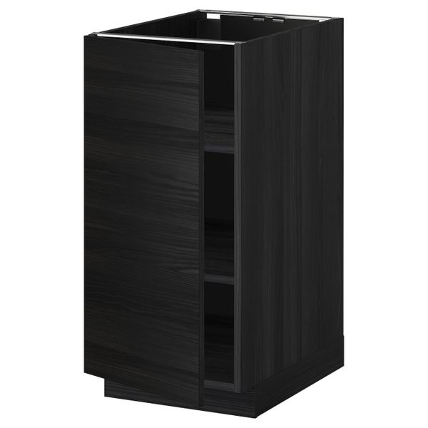 Напольный шкаф с полками, черный, Тингсрид черный 40x60 см IKEA МЕТОД 192.317.22 - схема-чертеж с размерами